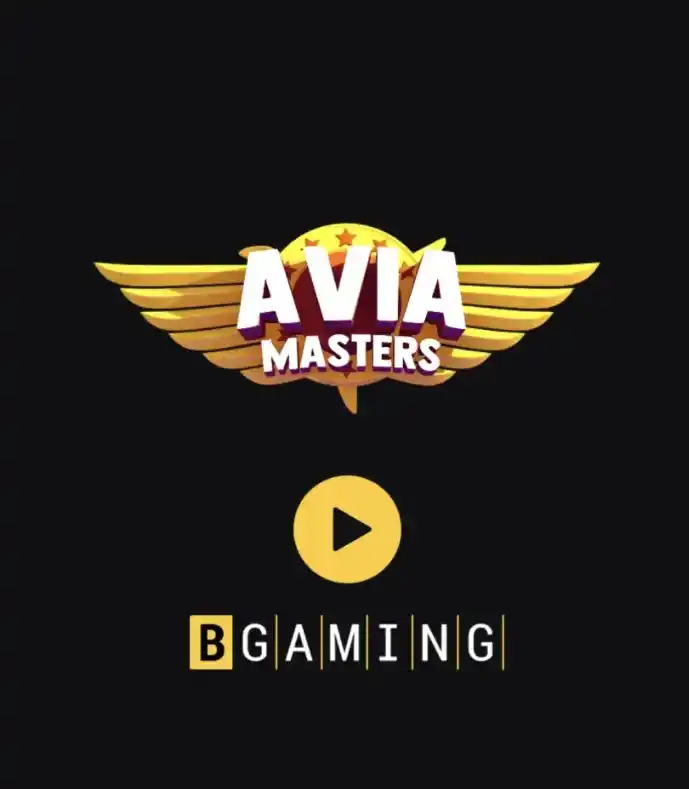 Логотип Aviamasters и BGaming с кнопкой Play на черном фоне.